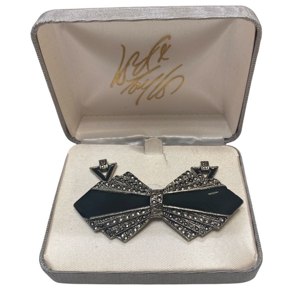 Vintage 925 Sterling Silver Marcasite And Enamel Lord and Taylor Box Set